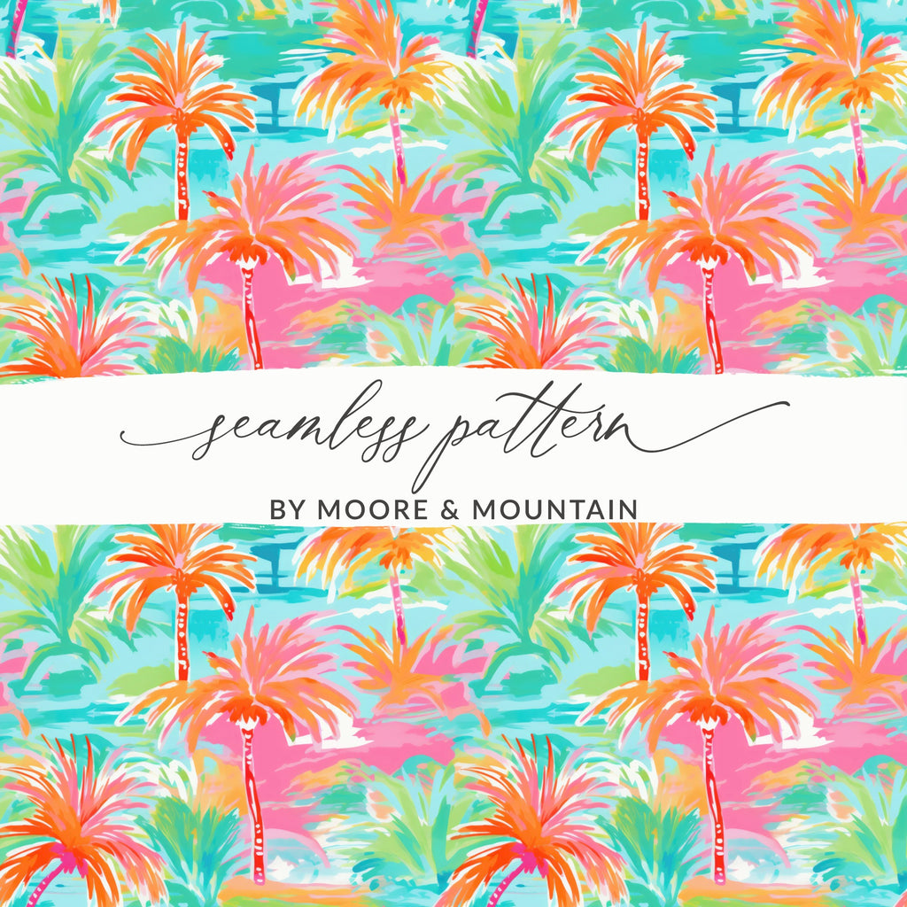 Tropical Palm Trees Seamless Pattern by Moore & Mountain