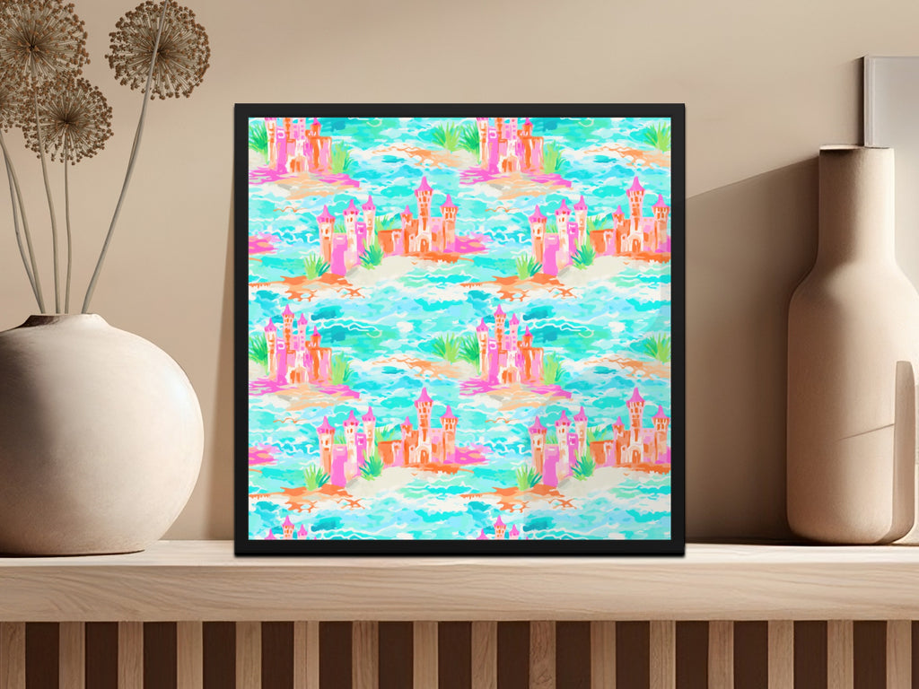Colorful Fantasy Castle Landscape Art Print