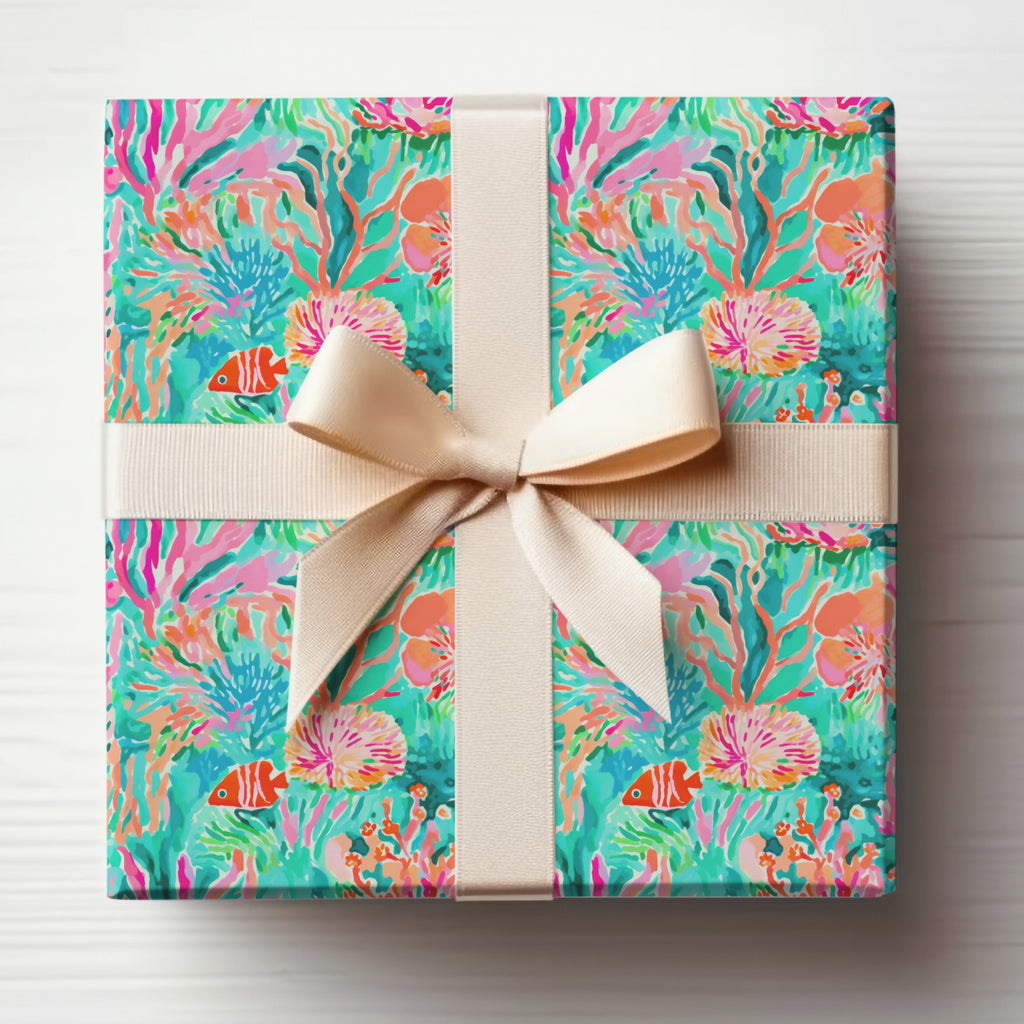 Vibrant Underwater Coral Reef Fish Gift Wrapping Paper