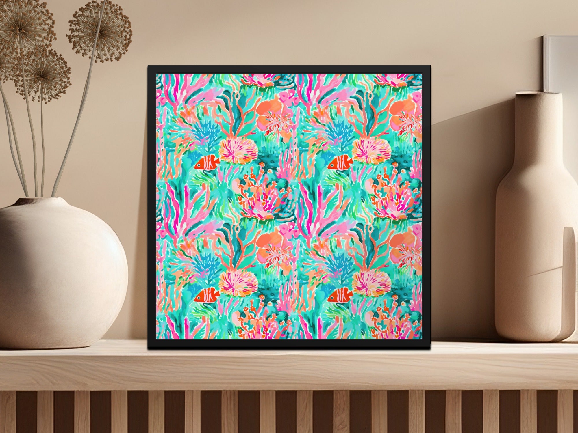 Colorful Underwater Scene Wall Art for Home Decor