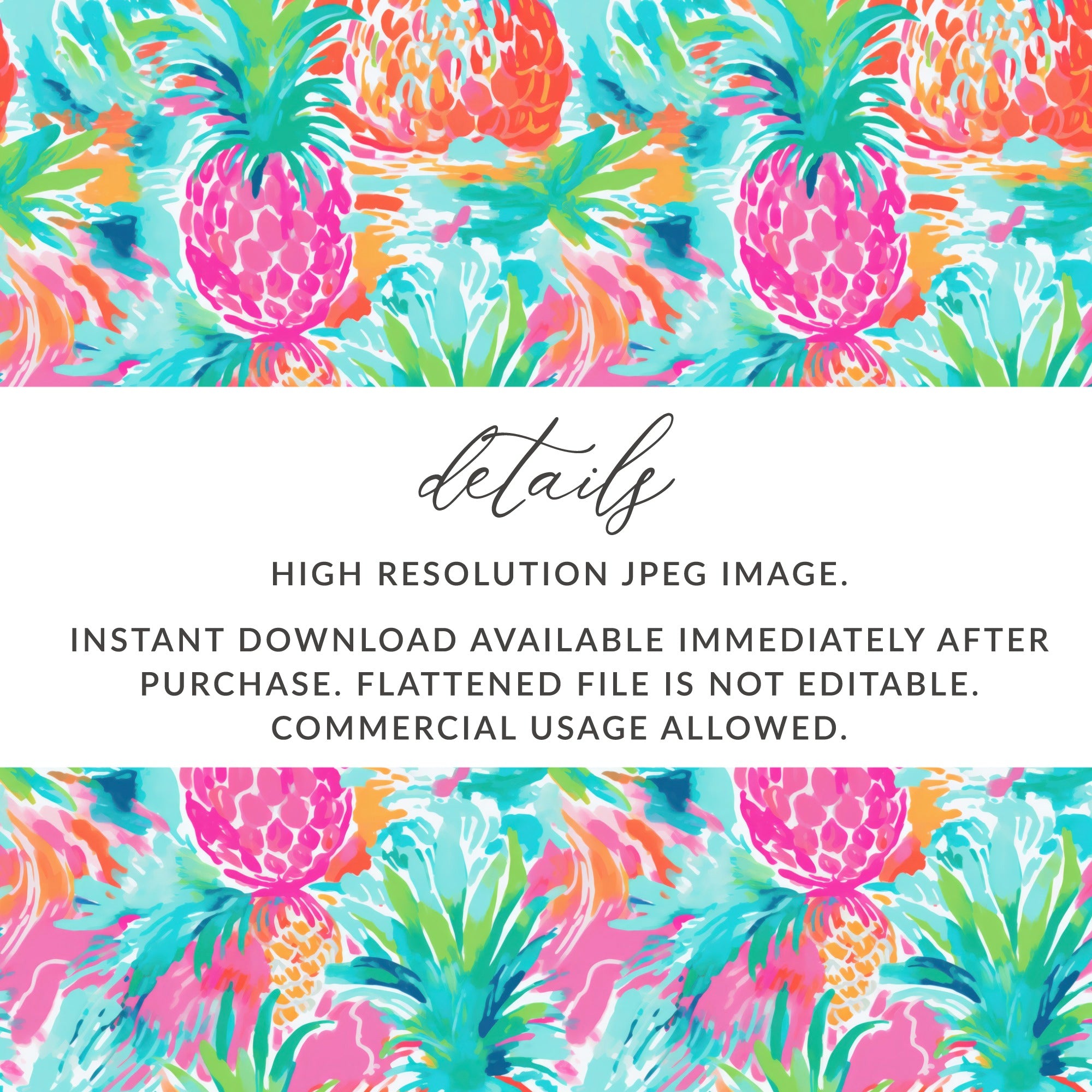Colorful Pineapple Pattern High Resolution JPEG Image