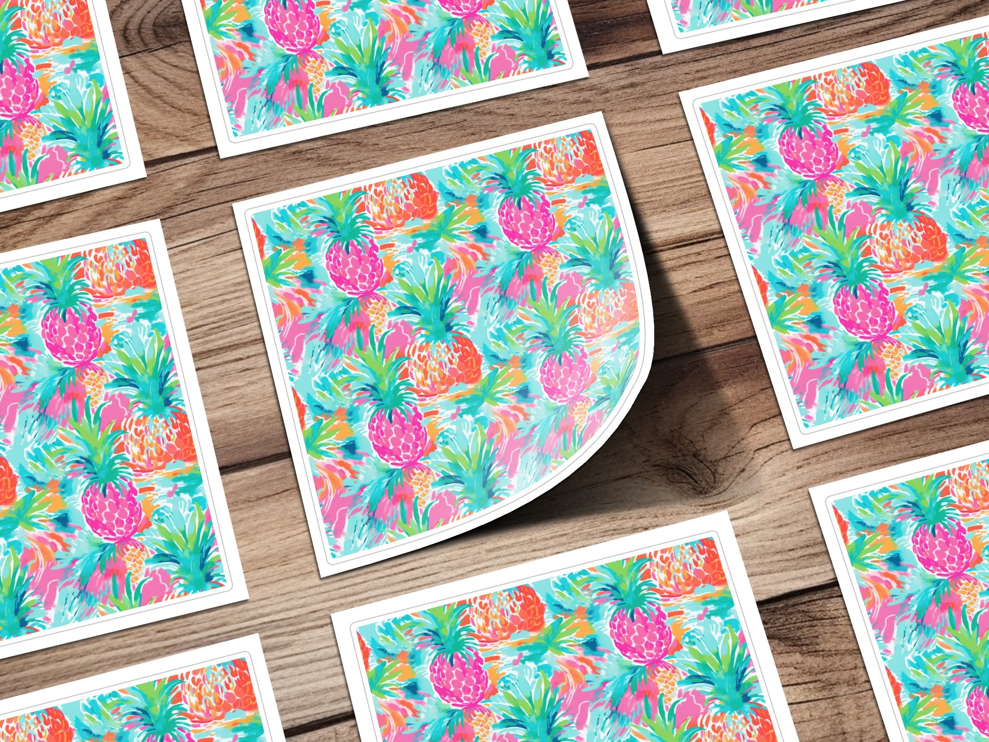 Vibrant Tropical Pineapple Art Print pattern product