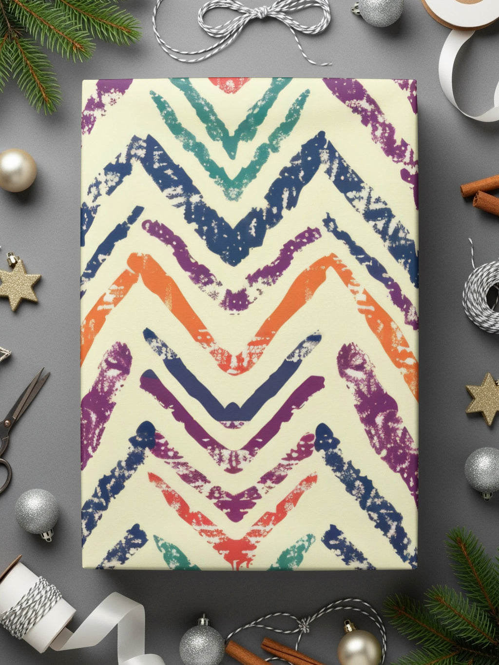 Colorful Chevron Pattern Gift Wrapping Paper Product