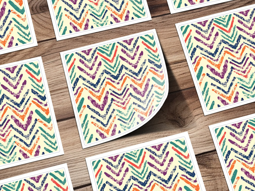 Colorful Zigzag Pattern Sticker Sheet Sticker Product