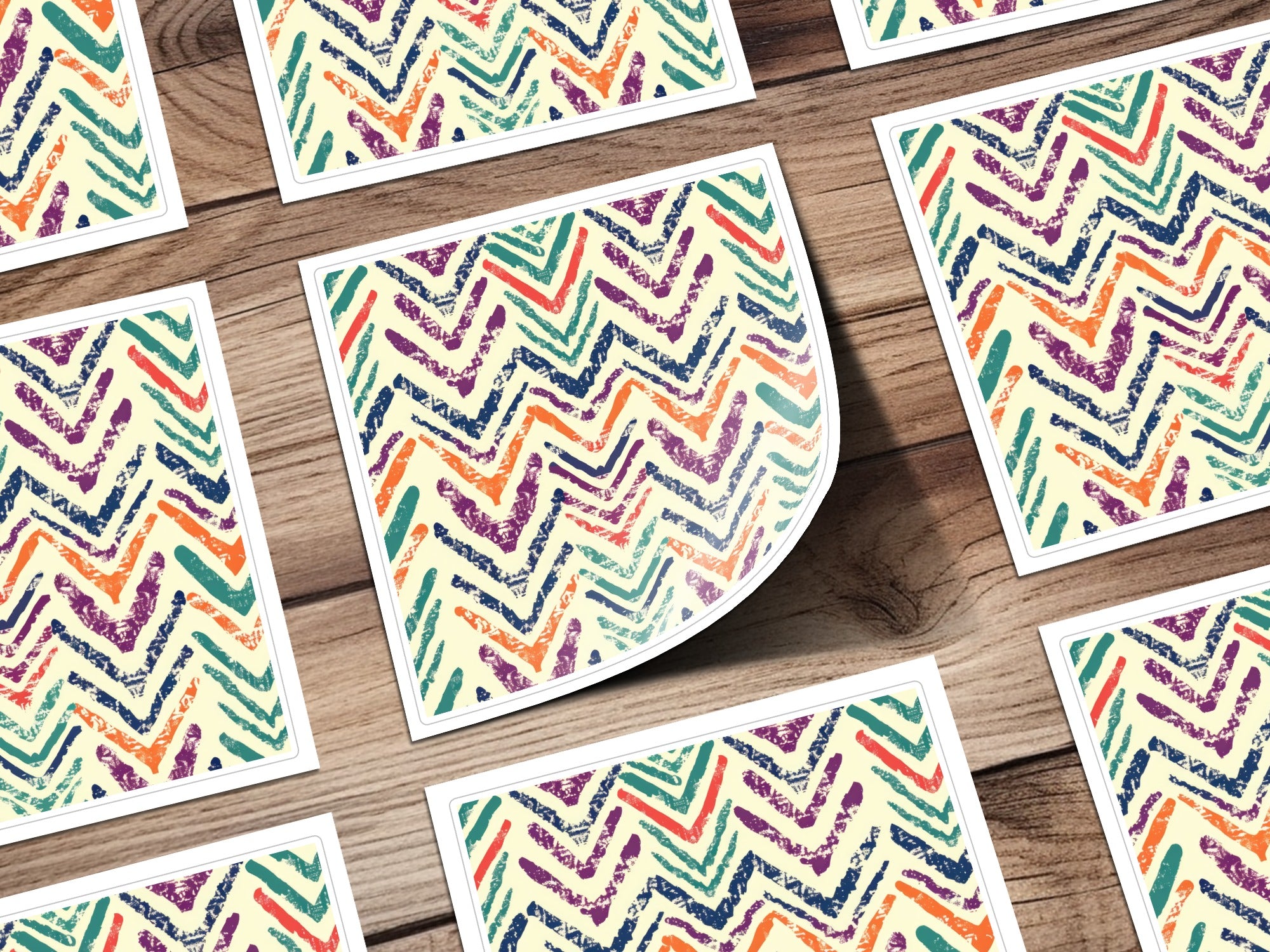 Colorful Zigzag Pattern Sticker Sheet Sticker Product