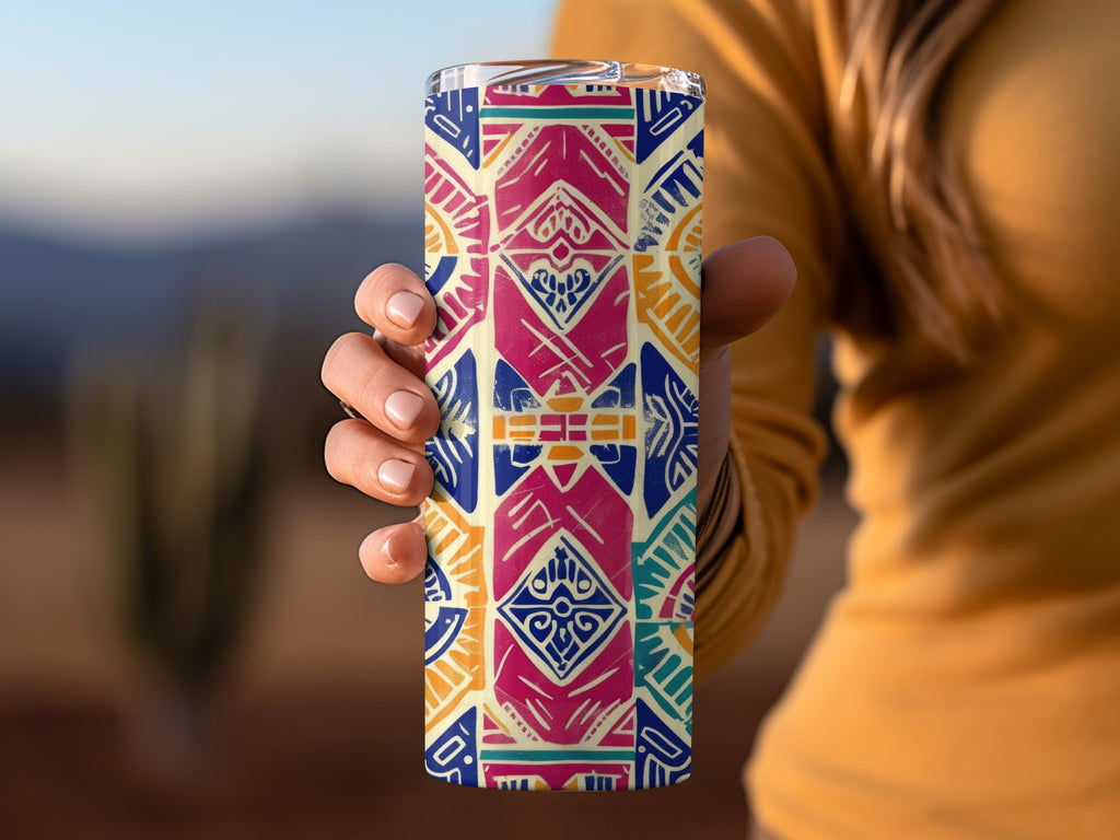 Colorful Geometric Pattern Insulated Tumbler