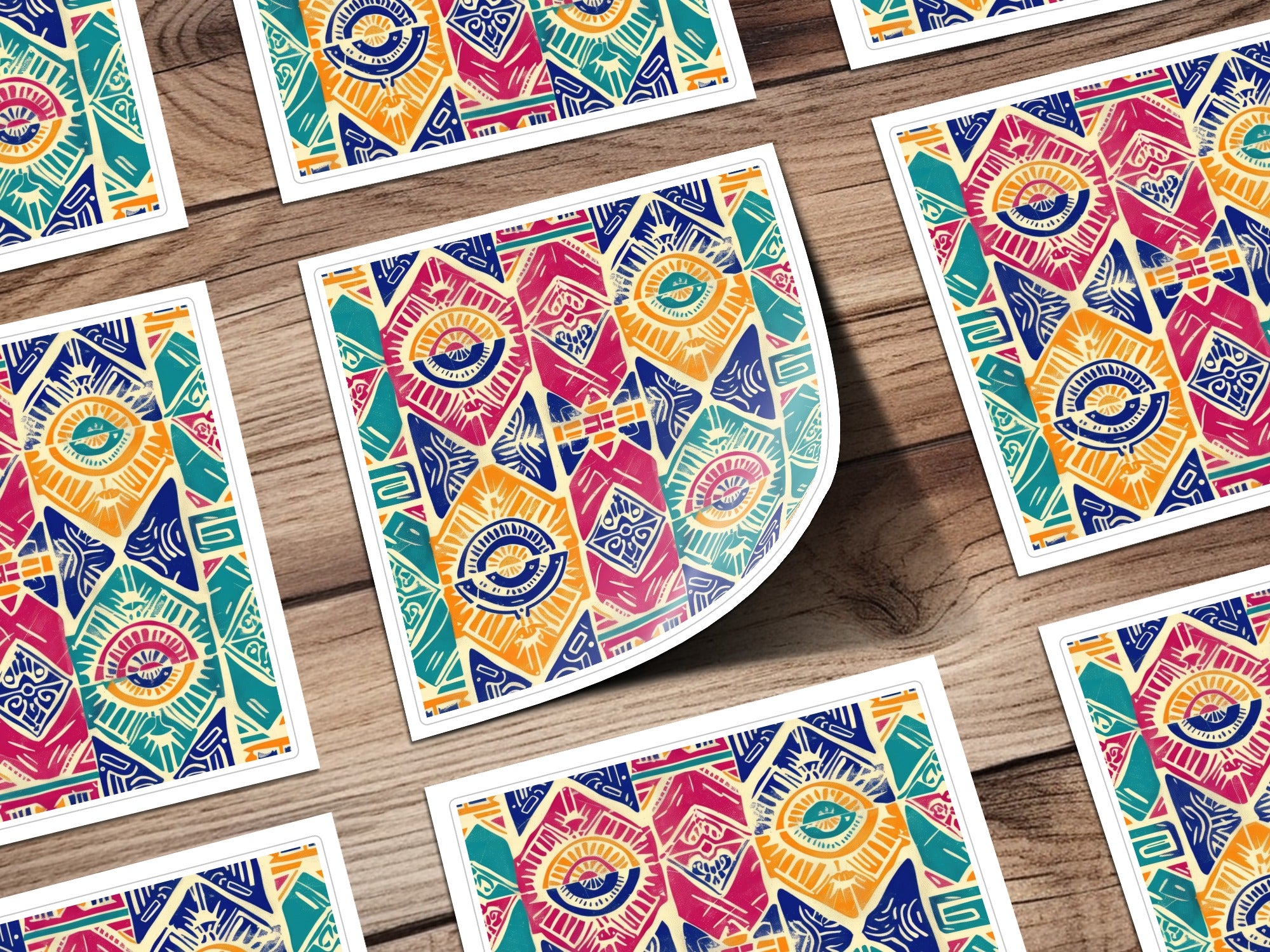 Colorful Geometric Pattern Artistic Sticker Sheets