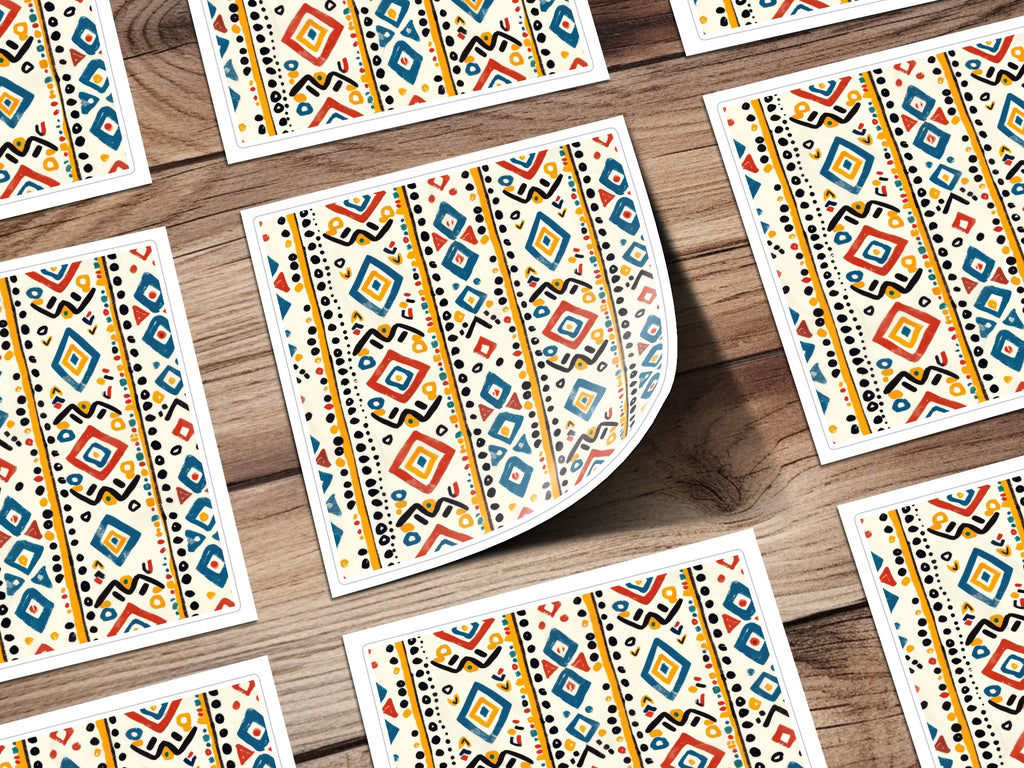 Colorful Tribal Geometric Sticker Set for Various Uses