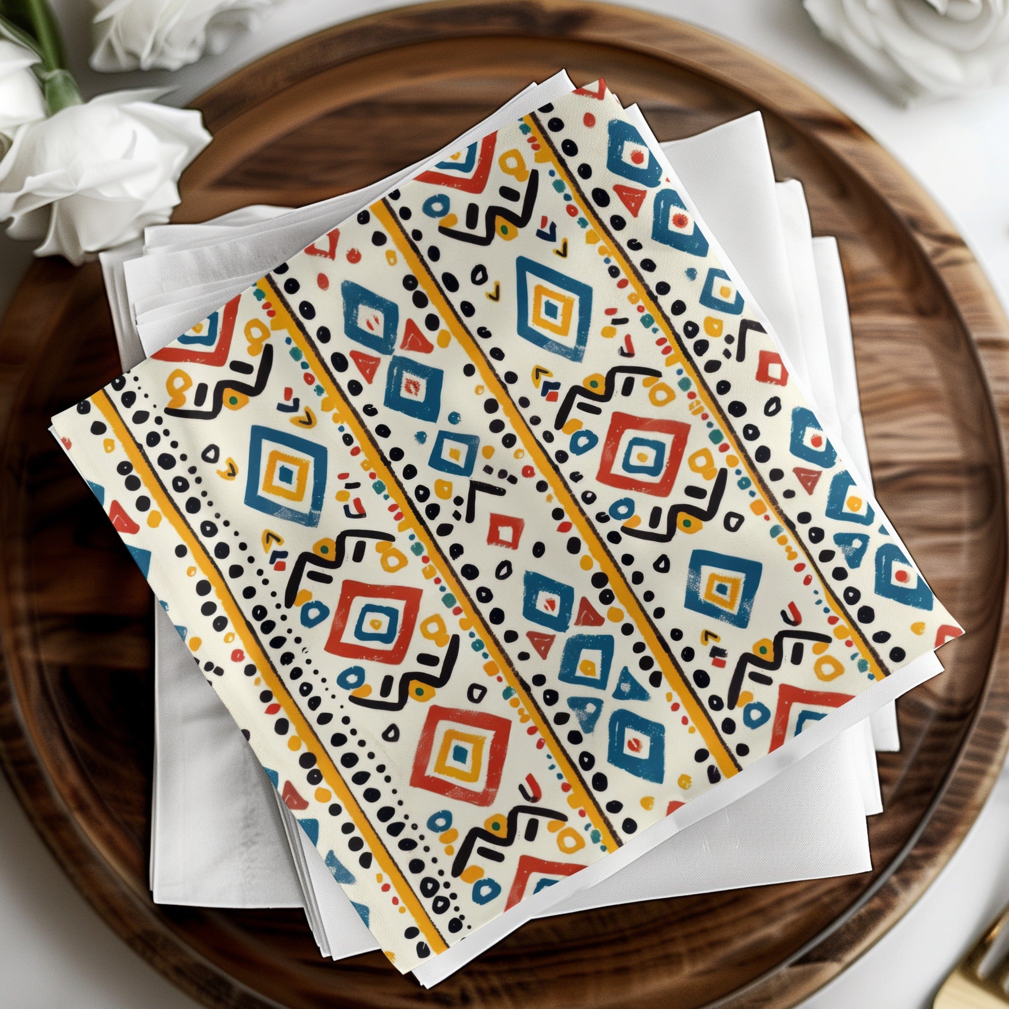 Colorful Geometric Pattern Multi-use Napkin
