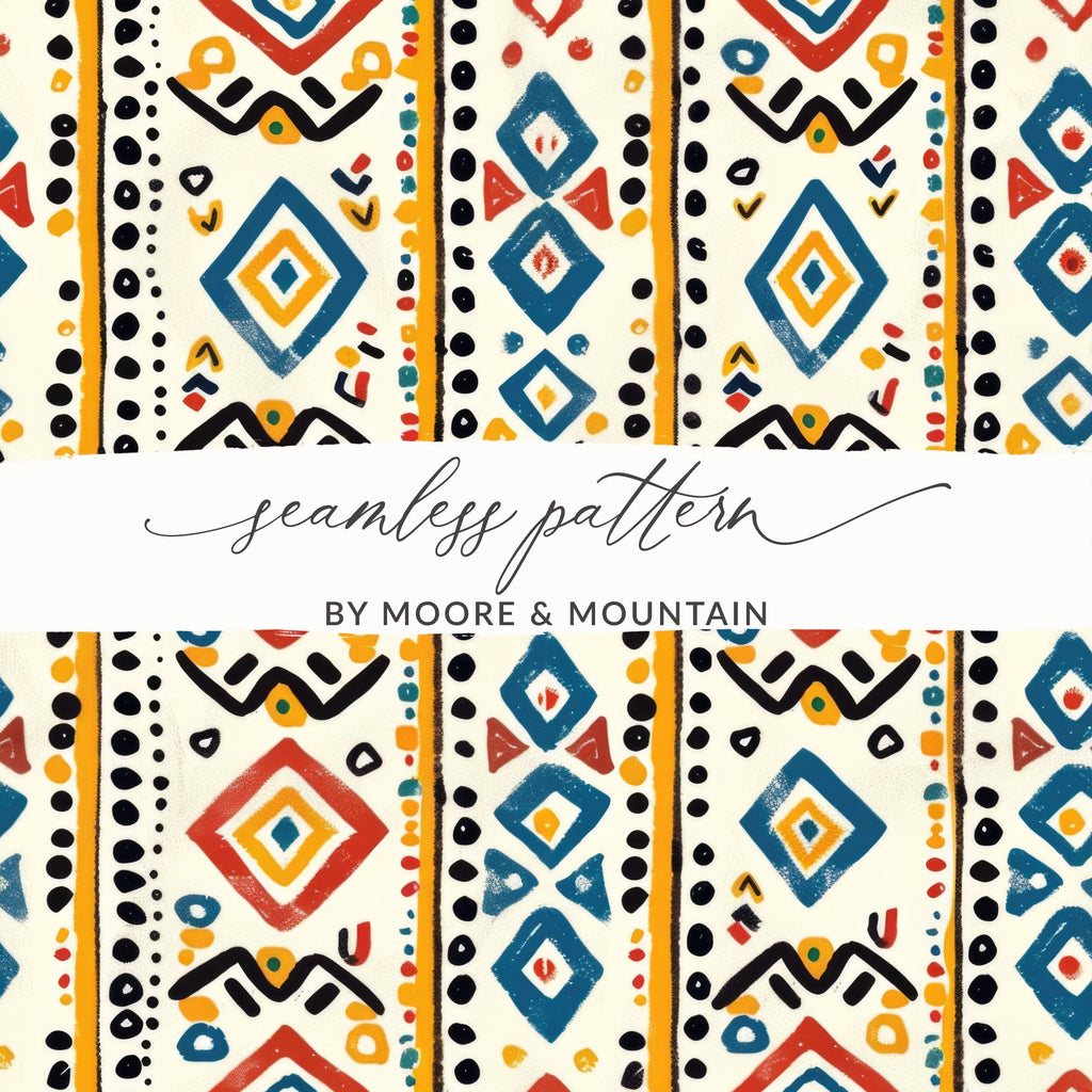 Colorful Geometric Seamless Pattern by Moore & Mountain