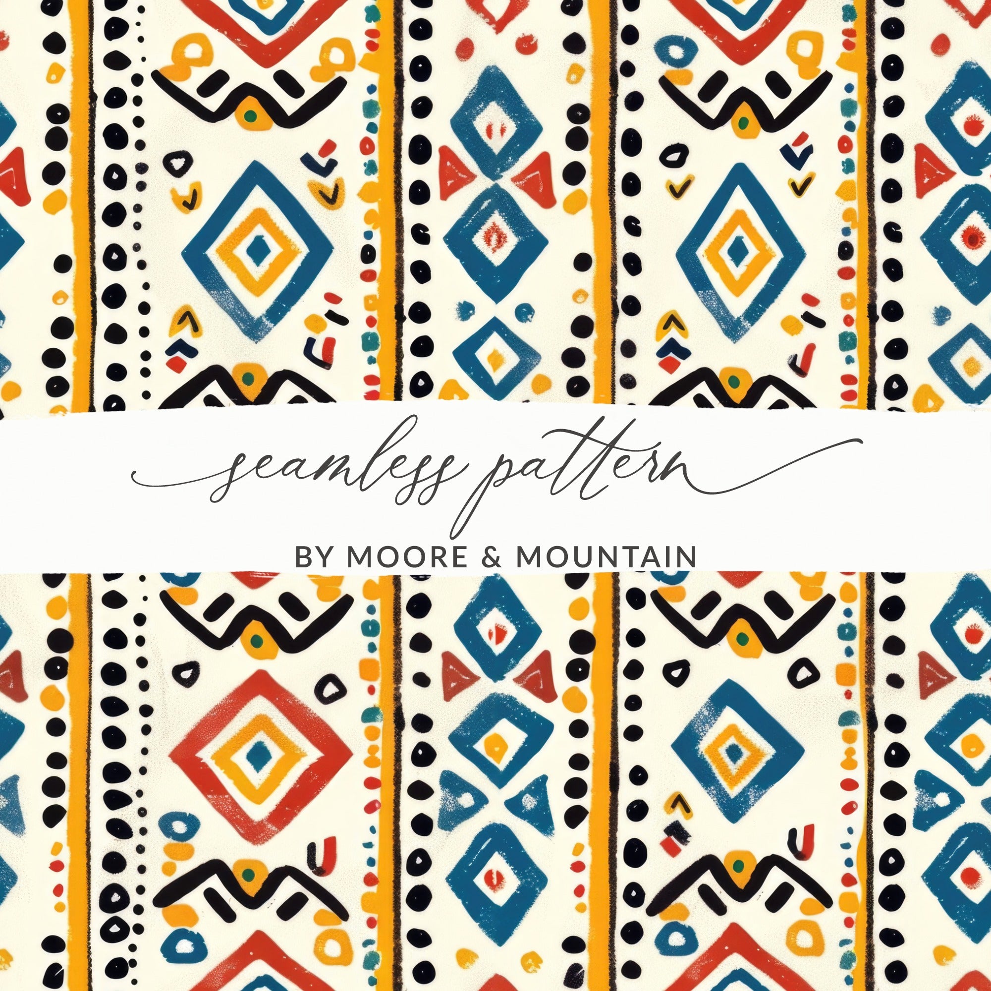 Colorful Geometric Seamless Pattern by Moore & Mountain