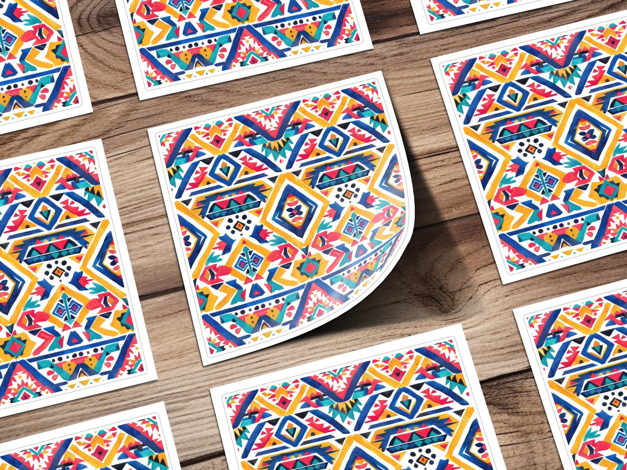 Colorful Geometric Pattern Art Decor Sticker Sheets