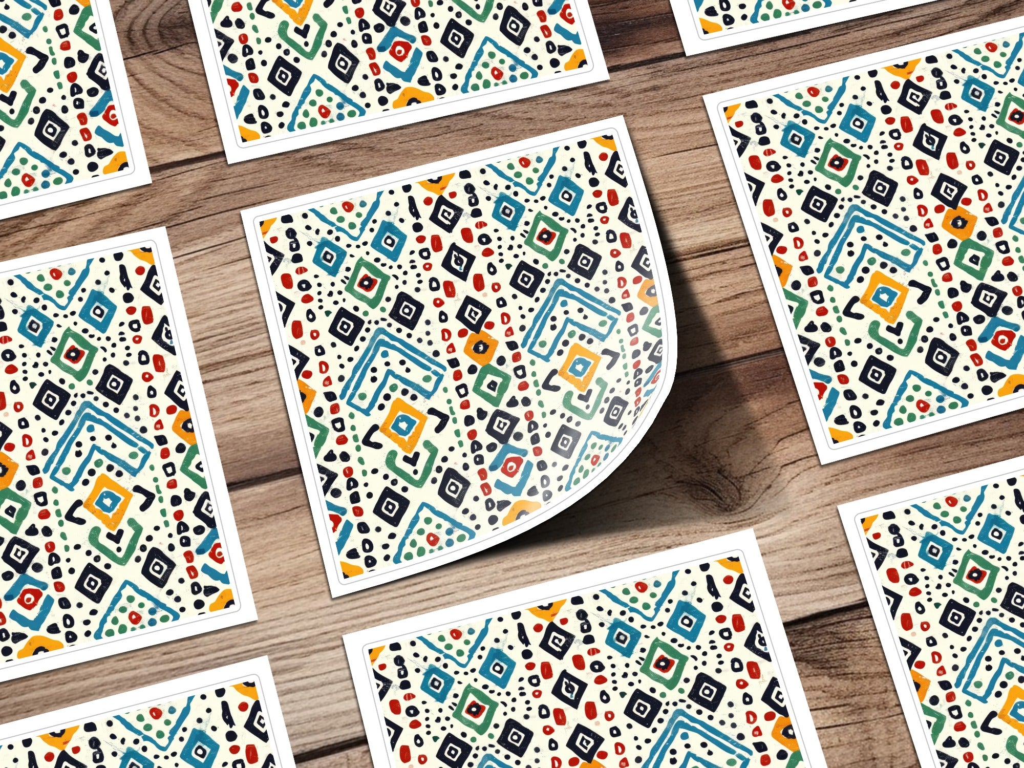 Colorful Geometric Patterned Wall Art Decor Print