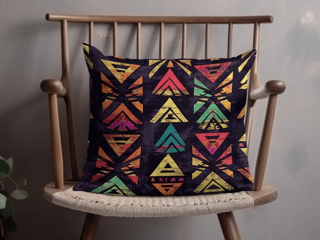 Vibrant Geometric Pattern Throw Pillow Home Decor