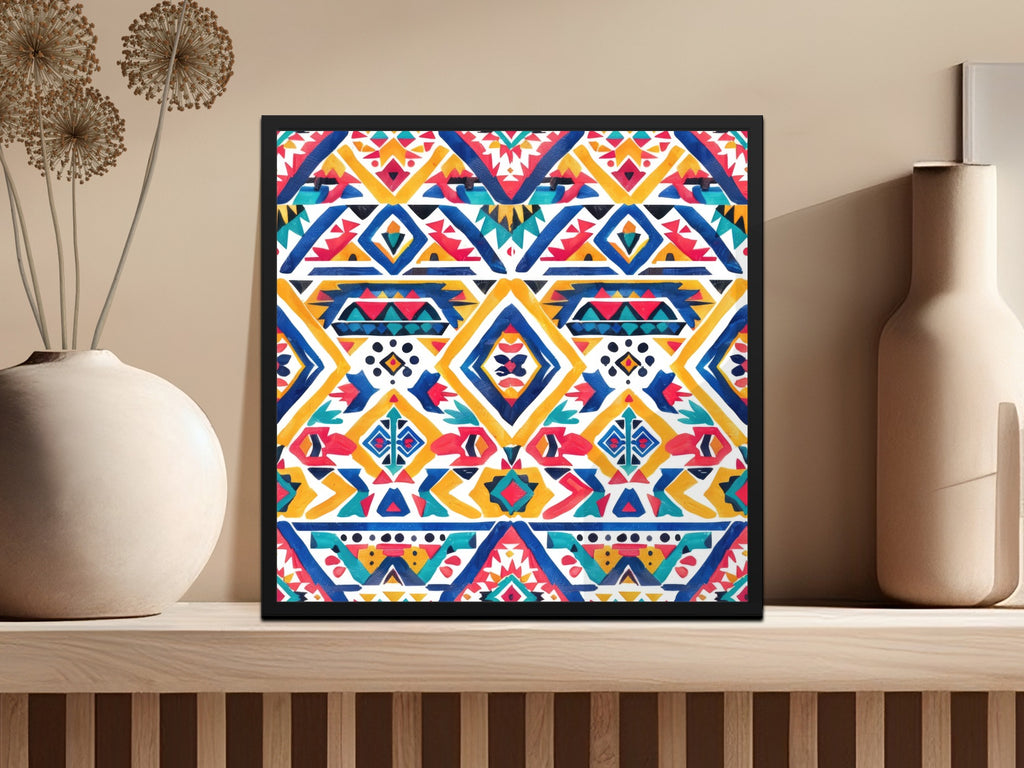 Vibrant Abstract Geometric Art Print for Home Decor