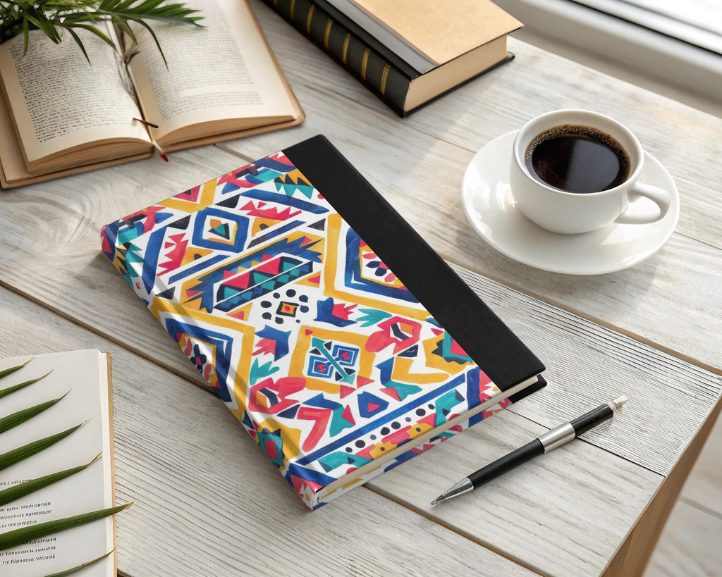 Colorful Abstract Geometric Design Hardcover Notebook