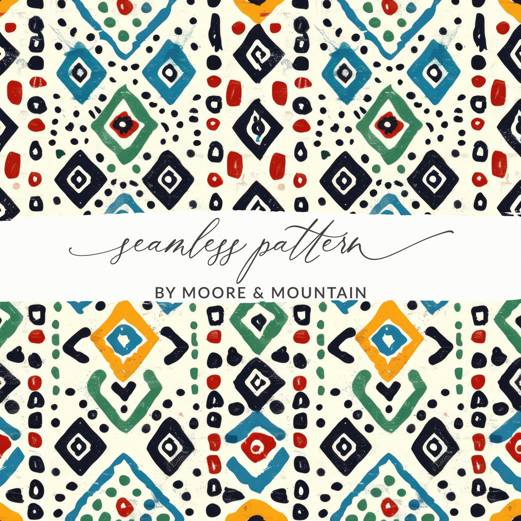 Vibrant Geometric Seamless Pattern Design by Moore & Mountain