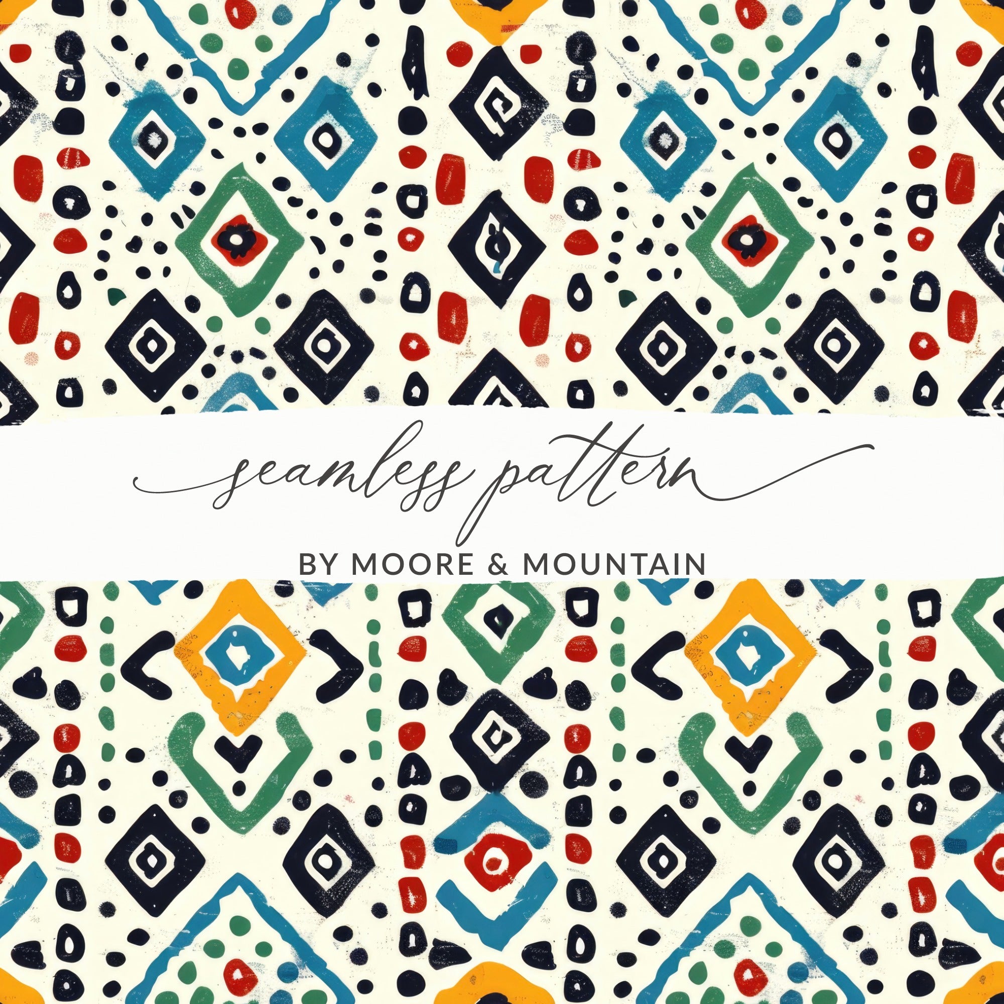 Vibrant Geometric Seamless Pattern Design by Moore & Mountain