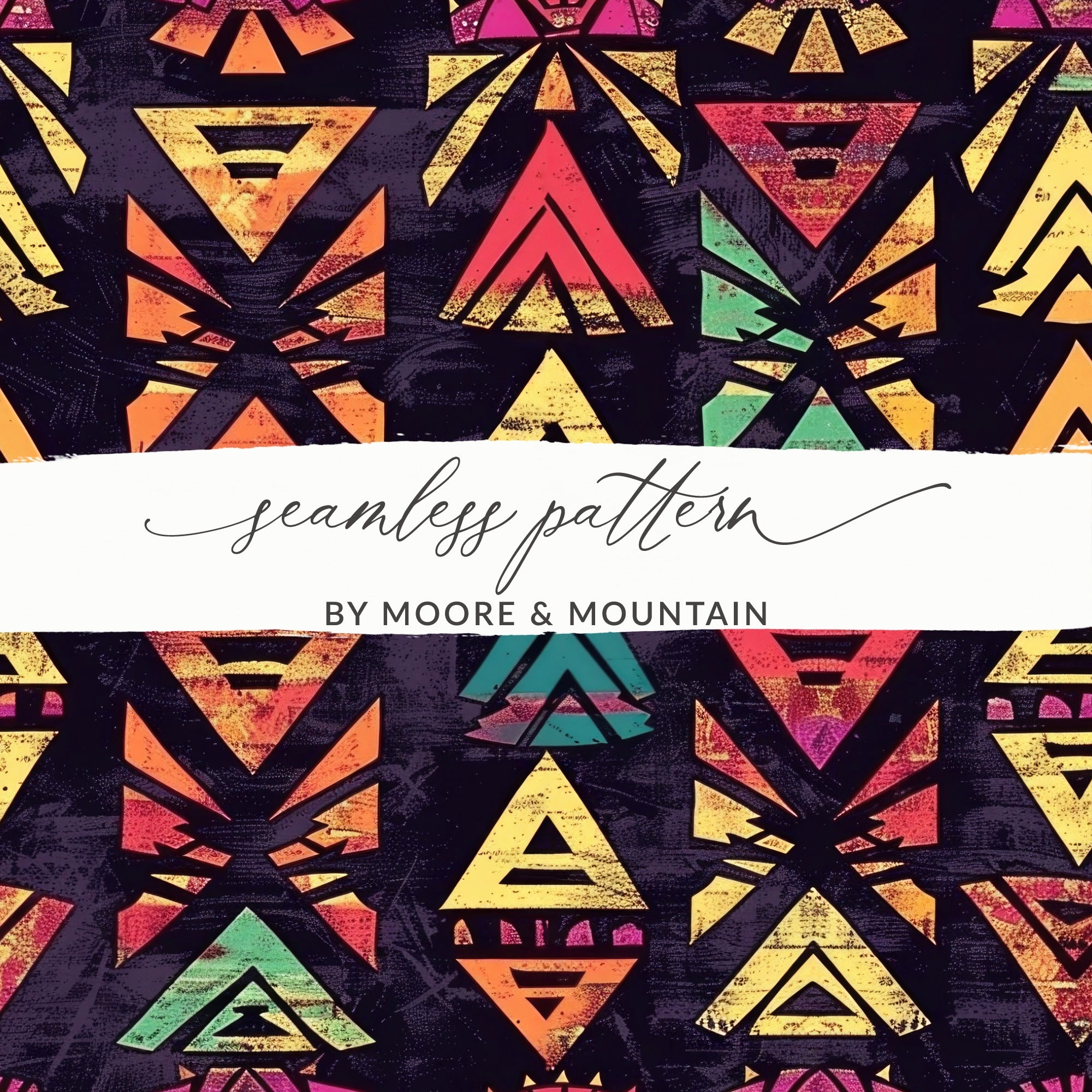Vibrant Geometric Seamless Pattern by Moore & Mountain