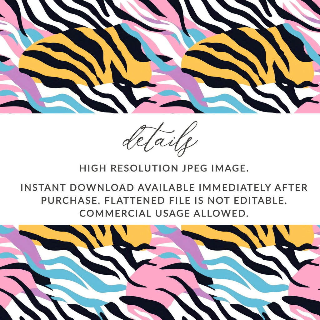 Colorful Abstract Tiger Stripe Digital Art Print
