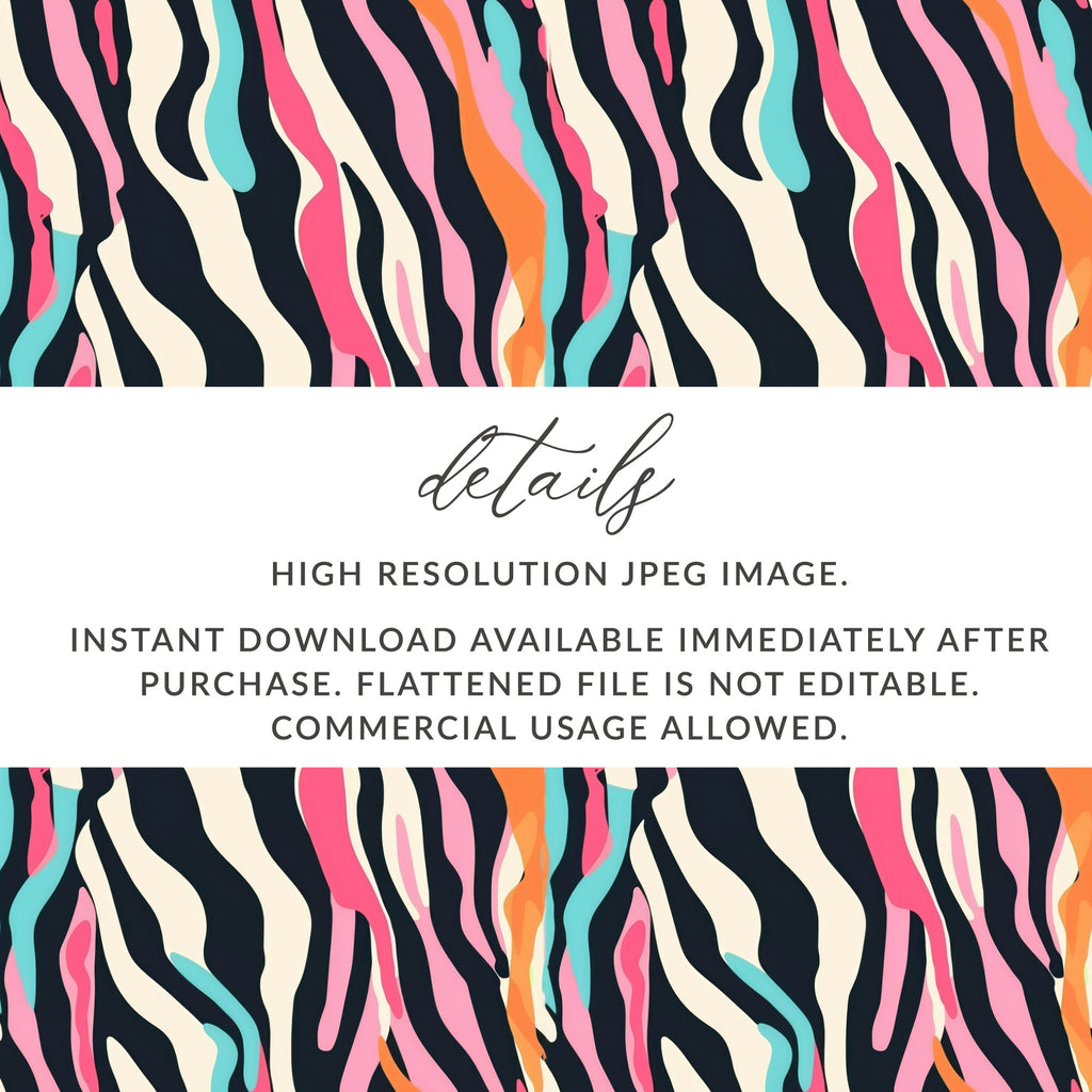 Colorful Abstract Zebra Print Digital Download