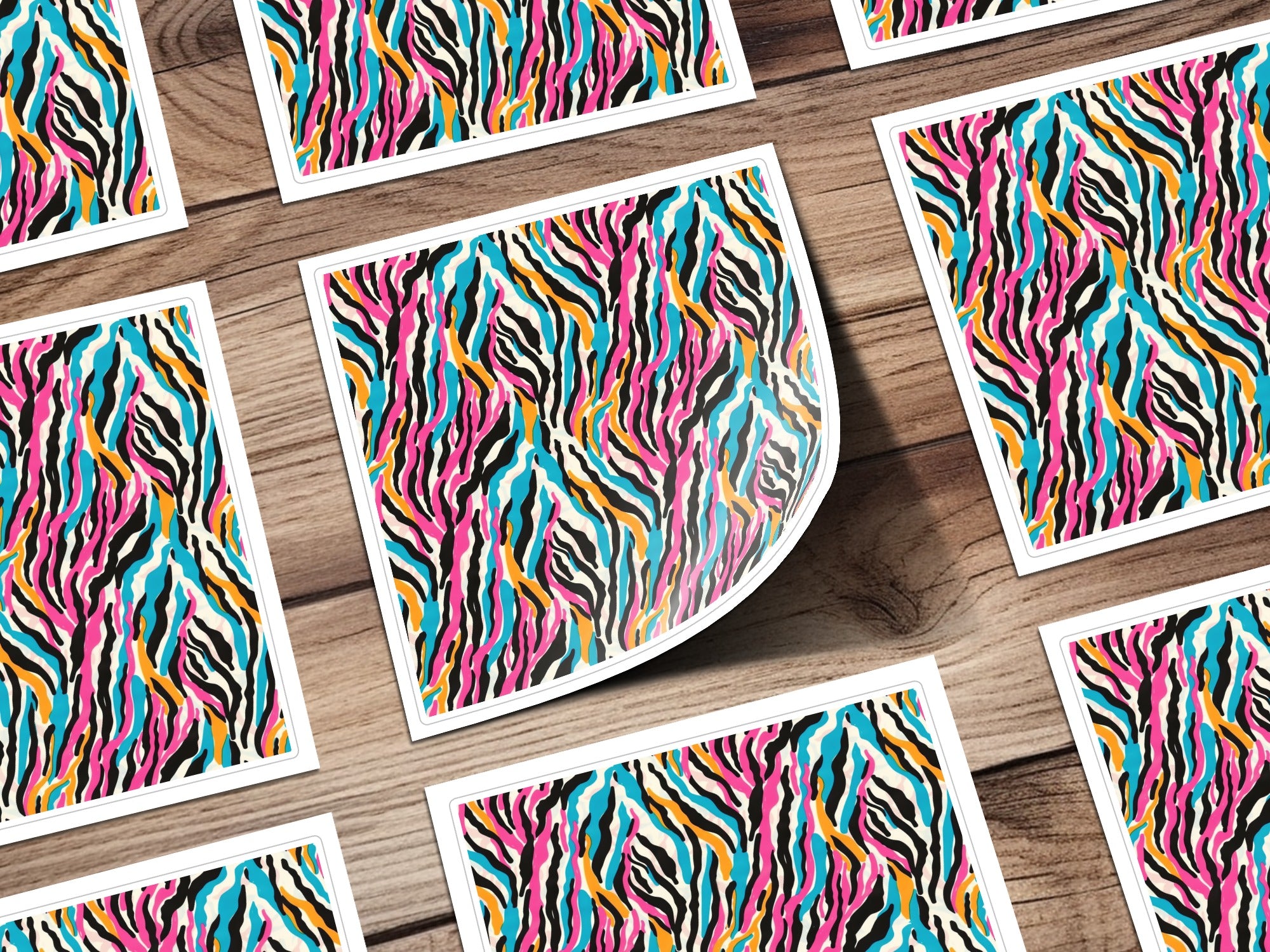 Colorful Zebra Print Decorative and Fun Sticker Sheets