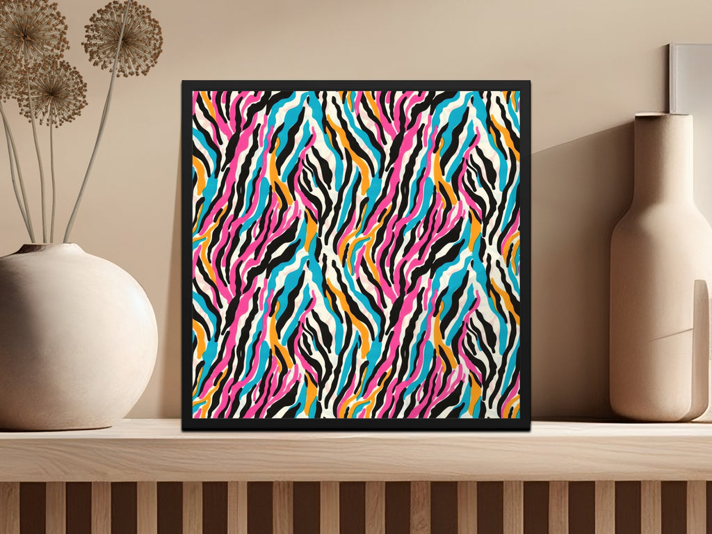 Vibrant Abstract Multicolor Zebra Stripe Pattern Artwork