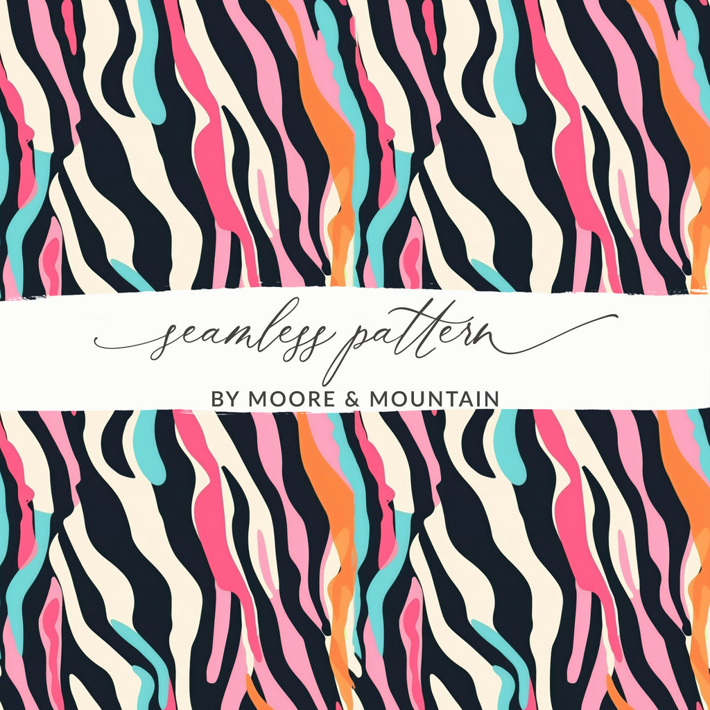 Vibrant Abstract Zebra Stripes Seamless Pattern Design
