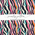 Vibrant Abstract Zebra Stripes Seamless Pattern Design