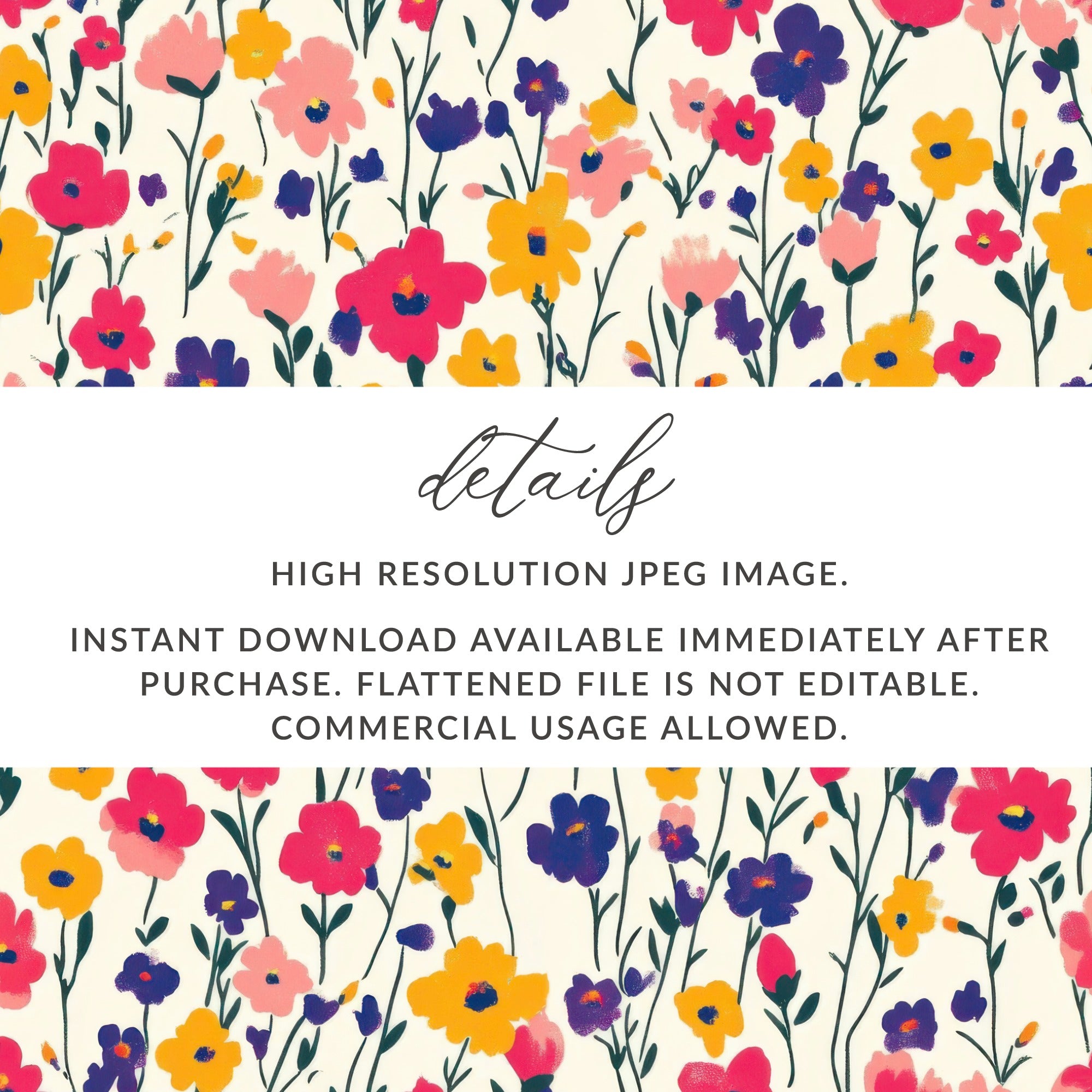 Vibrant Floral High Resolution JPEG Instant Download