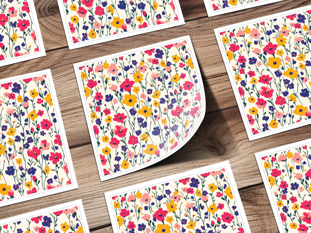 Colorful Floral Pattern Sticker Sheets for Crafting