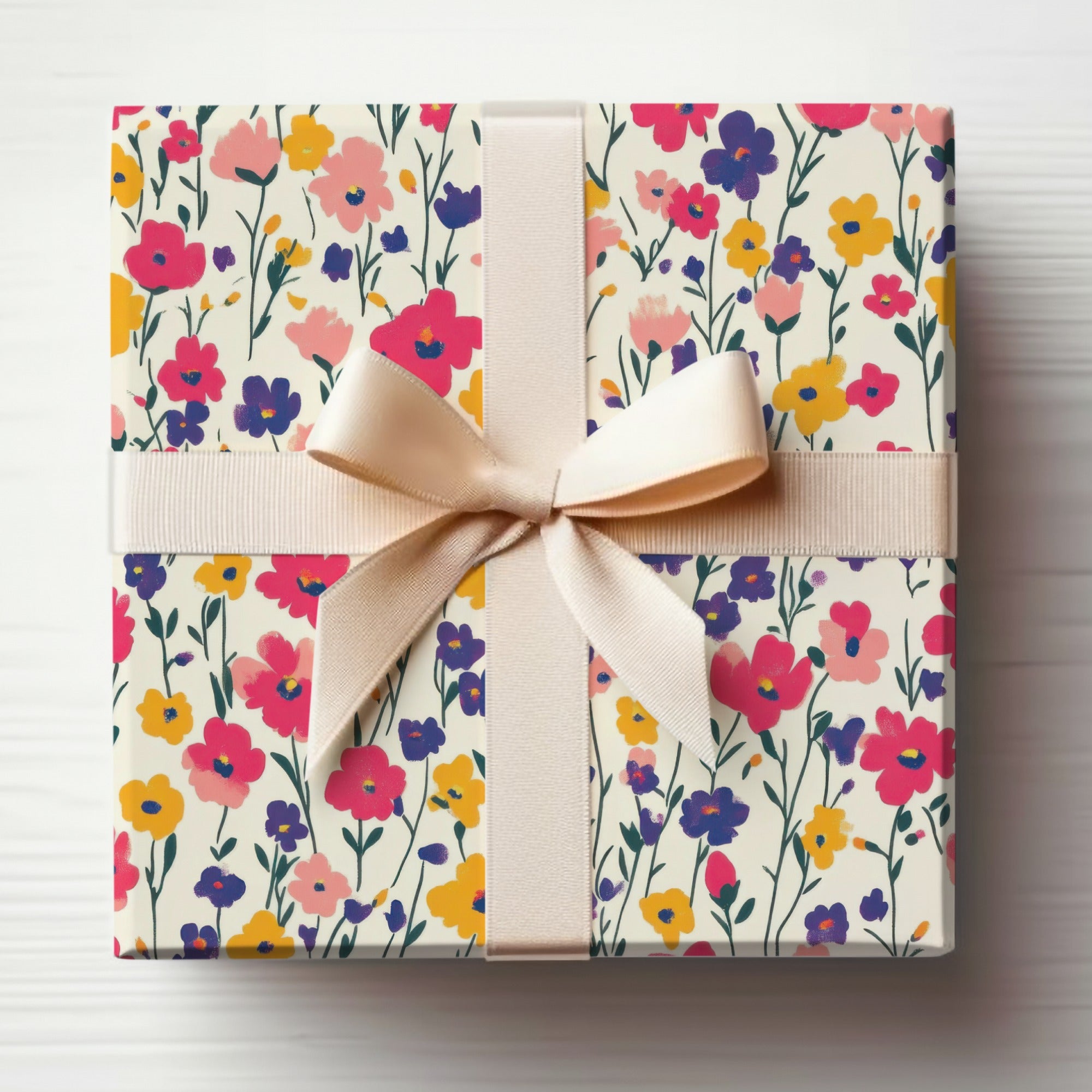 Colorful Floral Gift Box with Bow perfect for any occasion