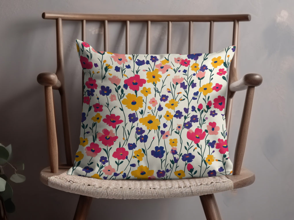 Colorful Floral Patterned Decorative Pillow
