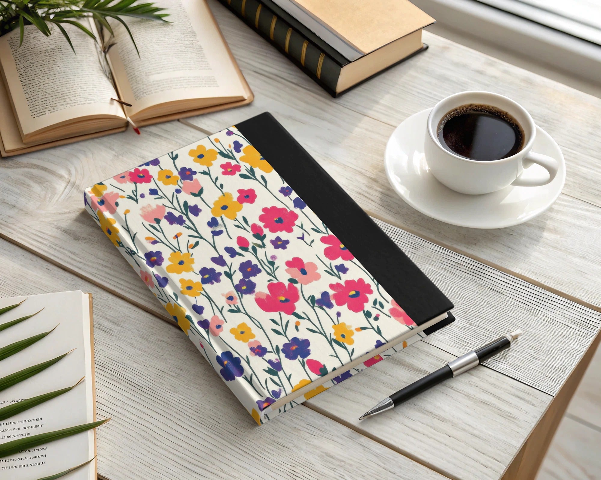 Colorful Floral Pattern Hardcover Notebook stationery