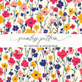 Colorful Botanical Floral Seamless Pattern Design