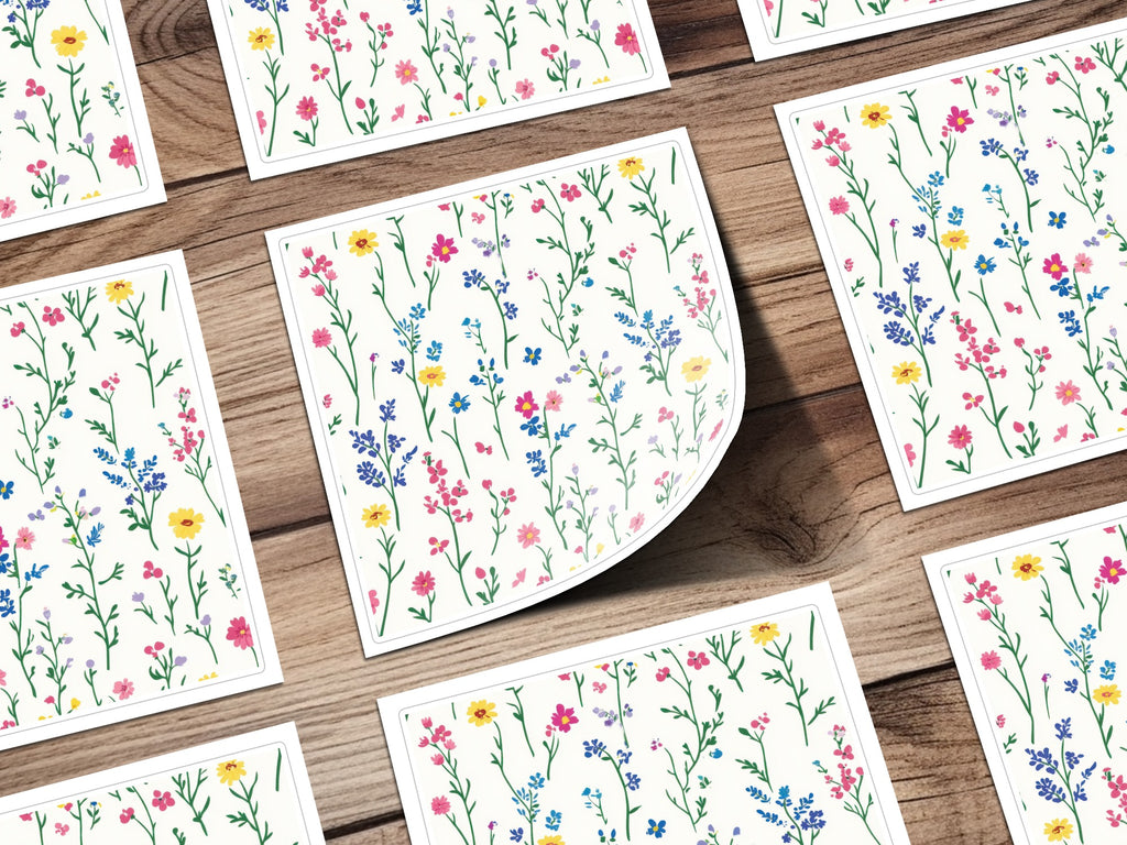 Colorful Floral Pattern Design Sticker Sheet