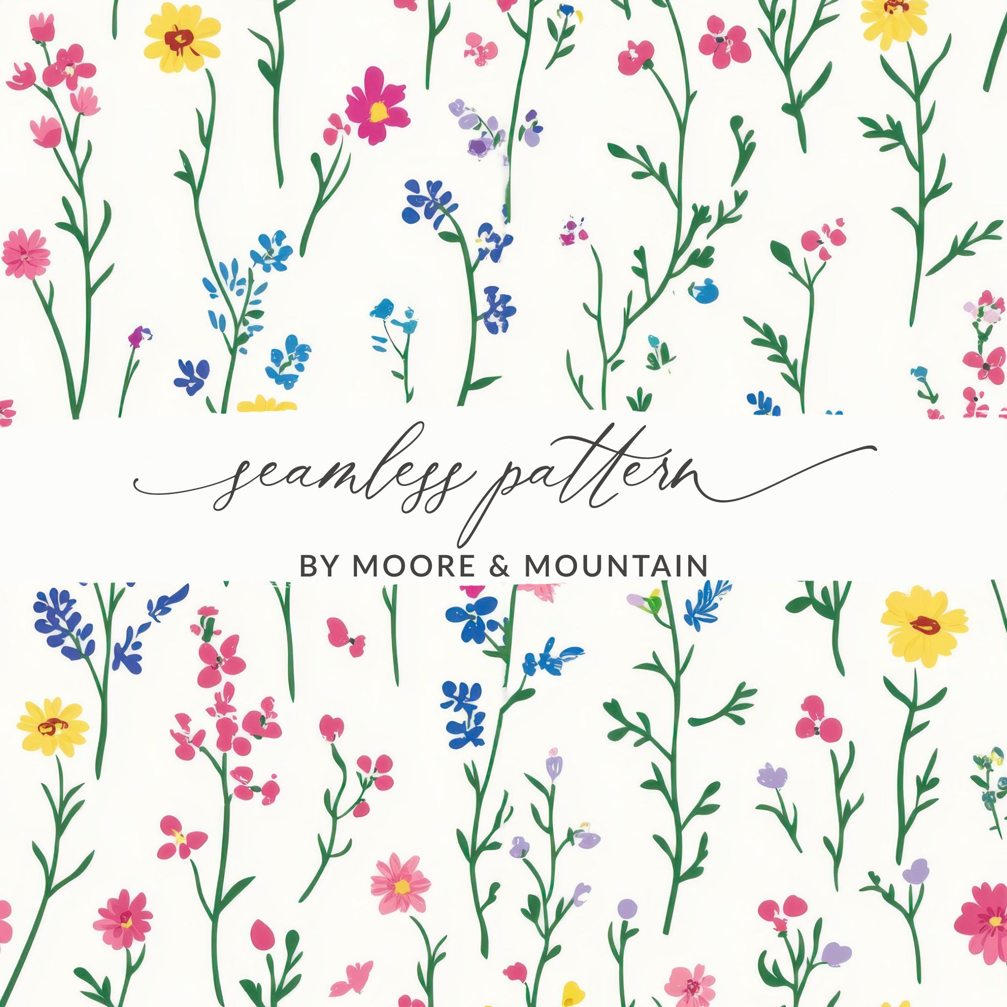 Colorful Floral Seamless Pattern by Moore & Mountain