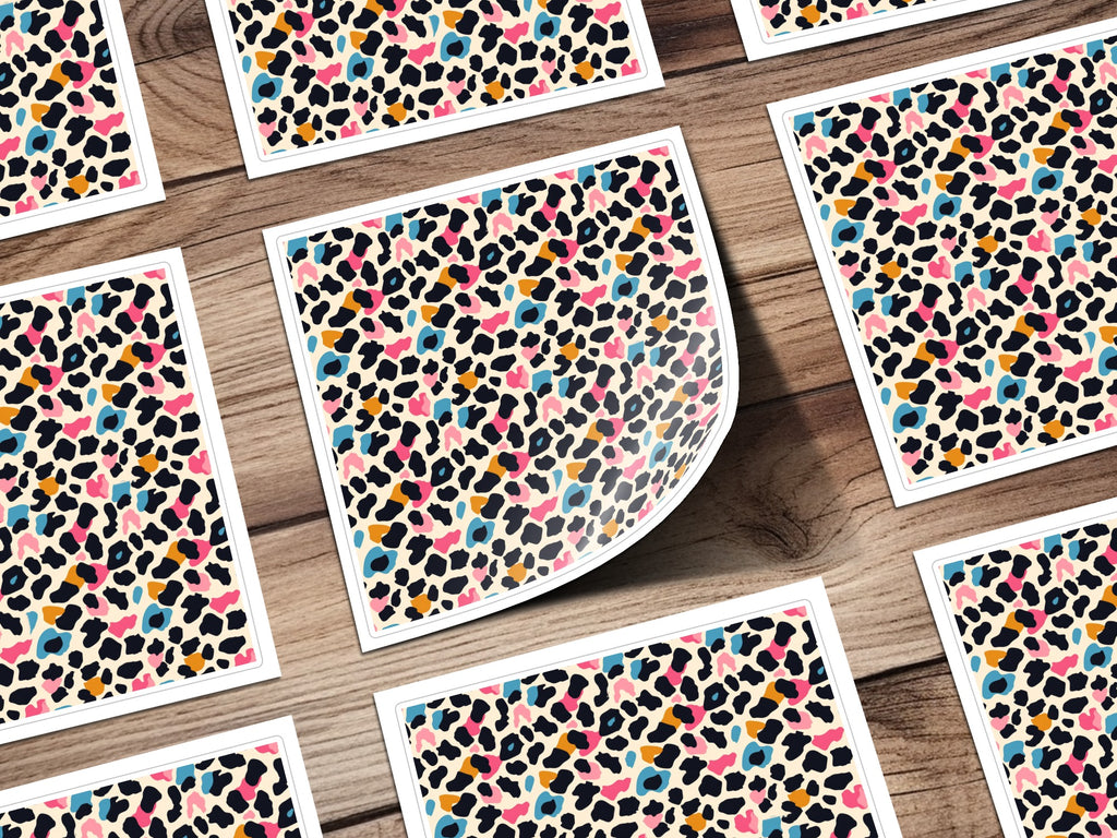 Colorful Leopard Print Pattern Sticker Sheet Set