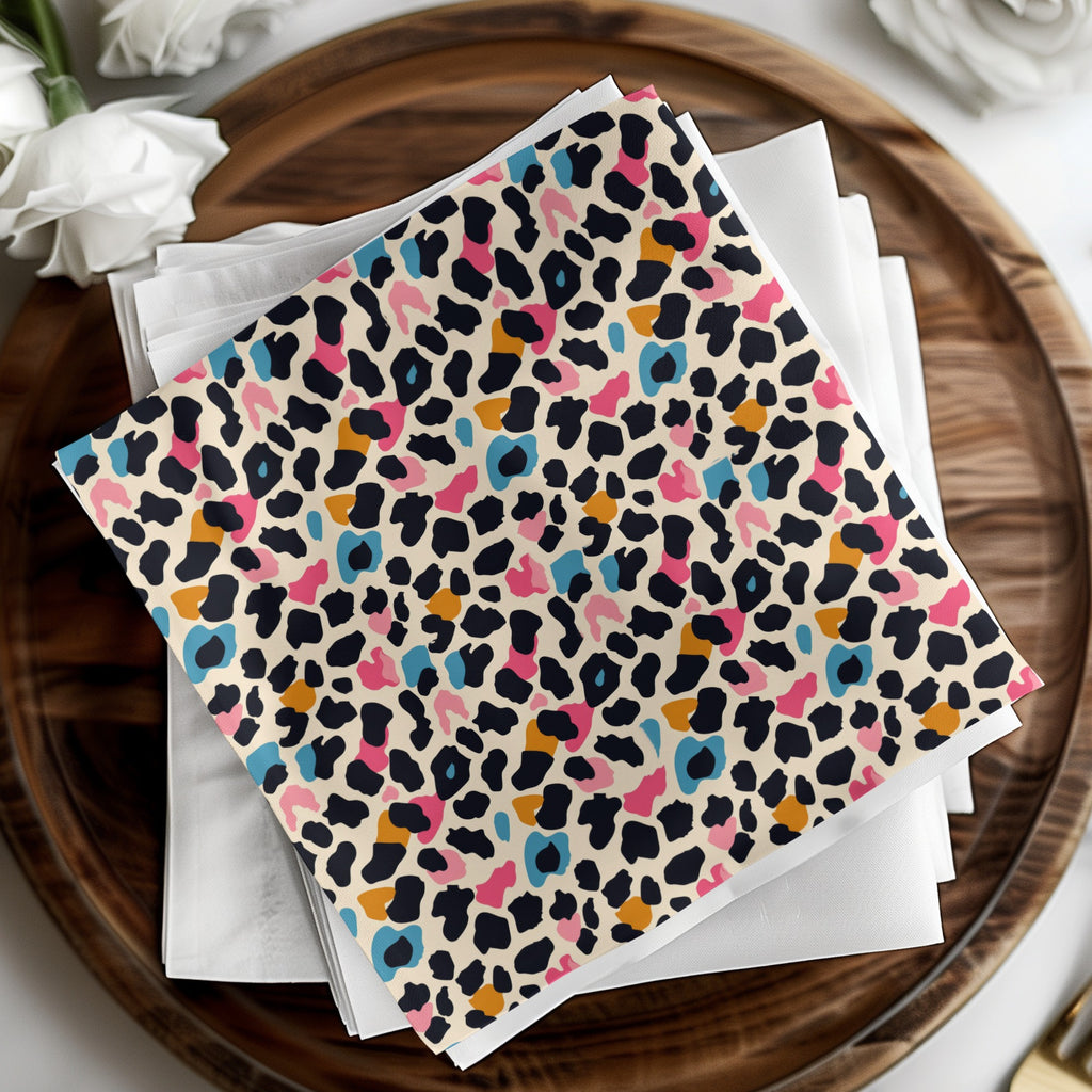 Colorful Leopard Print Pattern Napkins for Stylish Tables