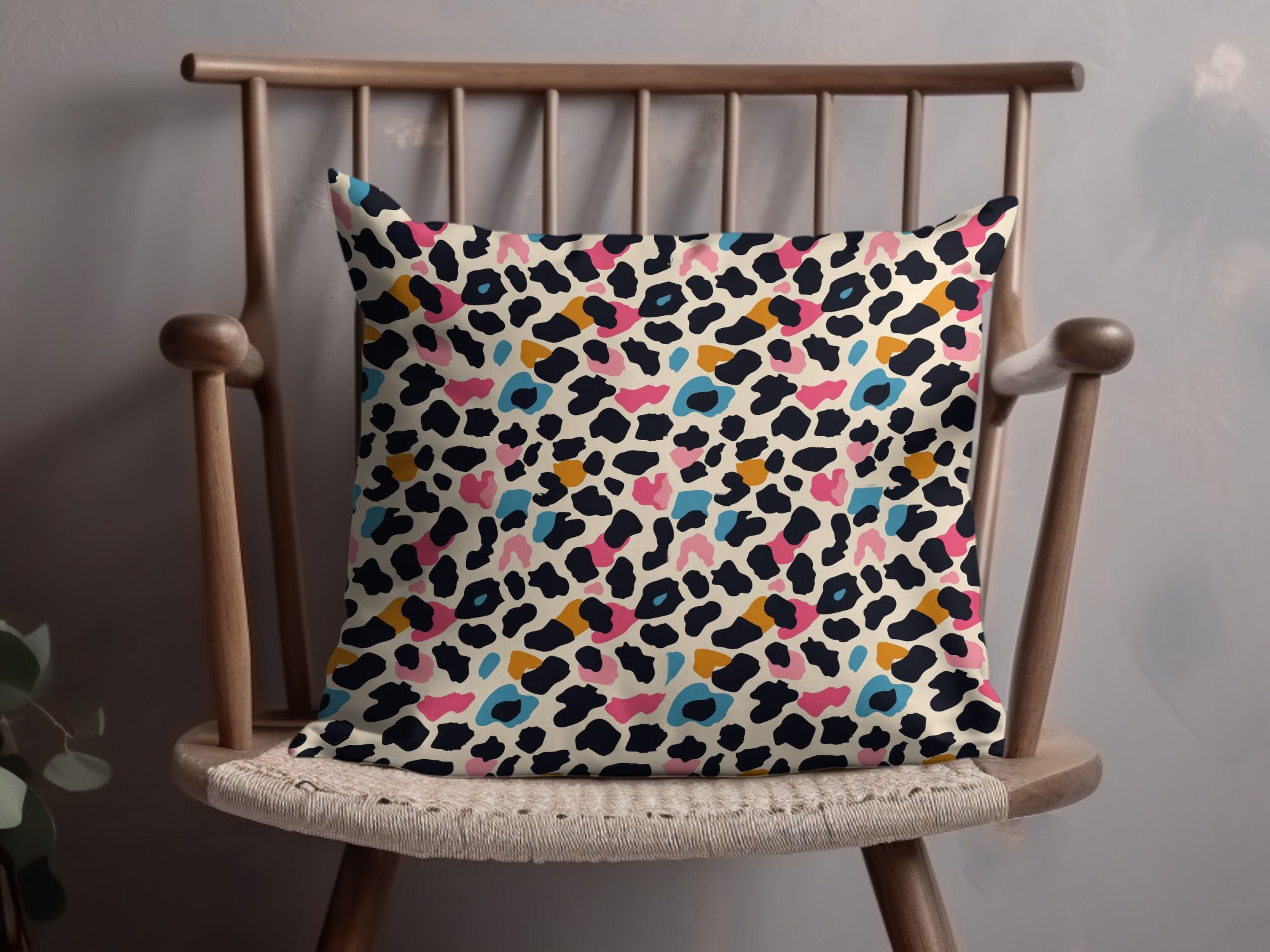 Colorful Abstract Leopard Print Decorative Pillow Pillow