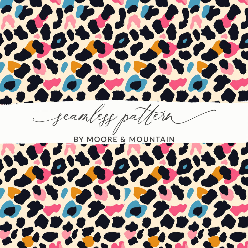 Vibrant Leopard Print Seamless Pattern by Moore & Mountain