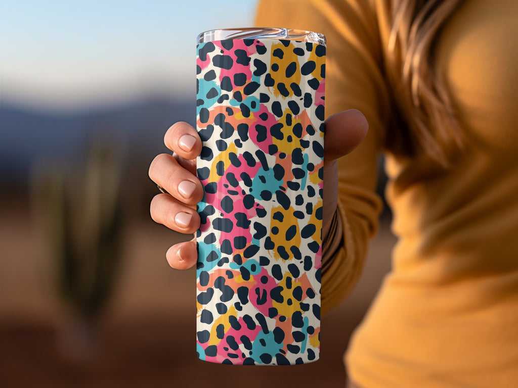 Colorful Leopard Print Travel Tumbler for Stylish Hydration