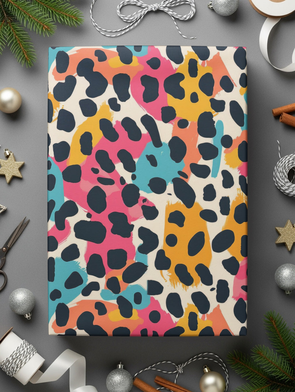 Colorful Abstract Animal Print Wrapping Paper Design