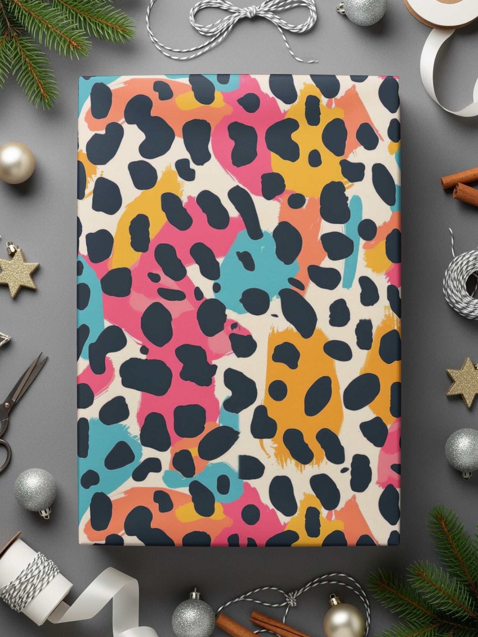 Colorful Abstract Animal Print Wrapping Paper Design