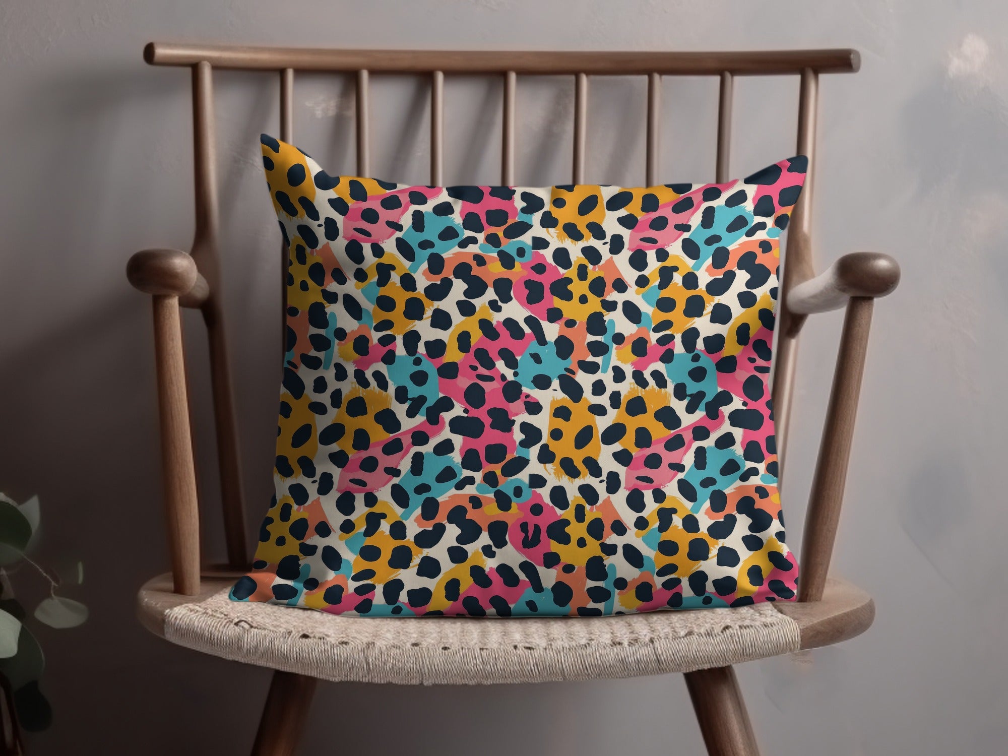 Vibrant Colorful Abstract Print Decorative Pillow Product