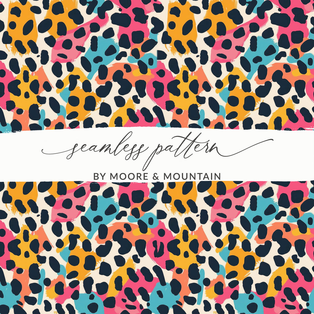 Colorful Leopard Print Seamless Pattern by Moore & Mountain