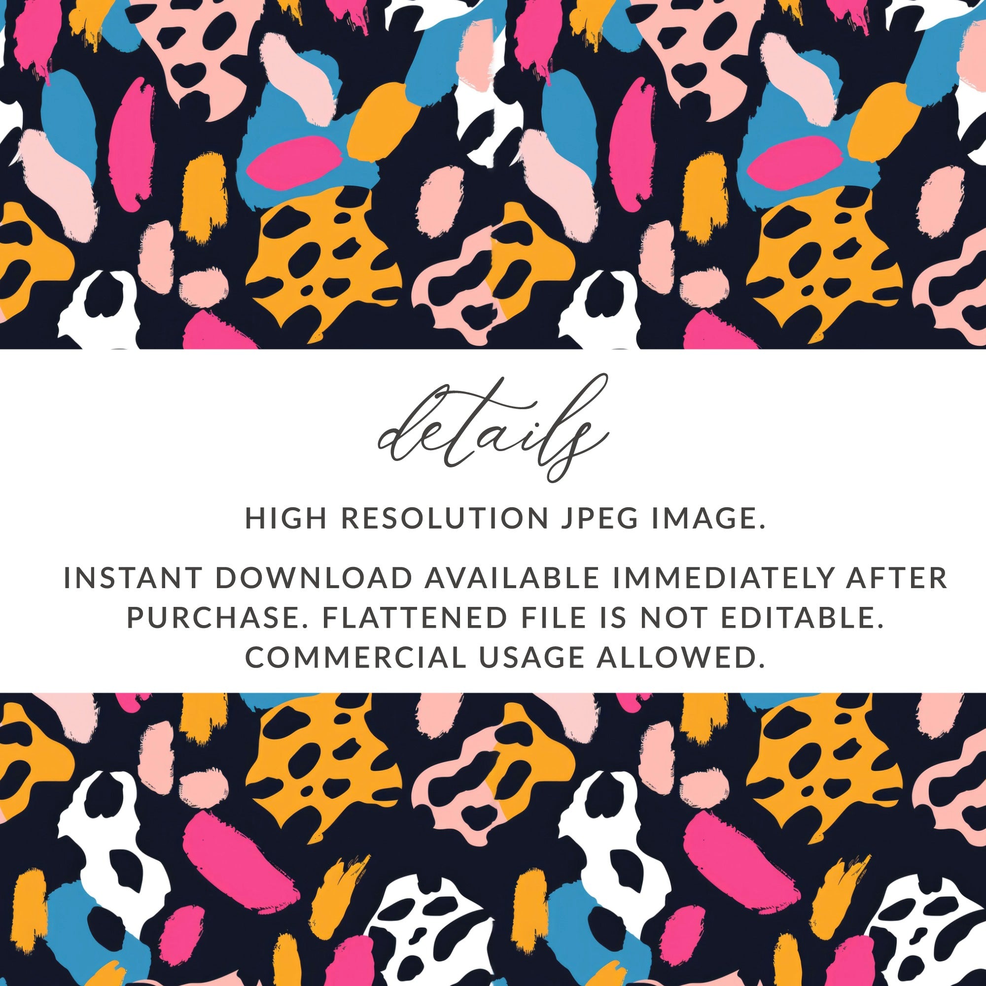 Colorful Abstract Leopard Print Instant Download