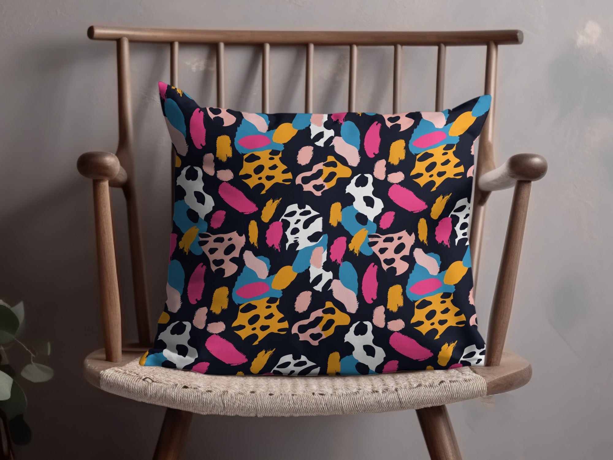 Colorful Abstract Art Modern Design Pillow