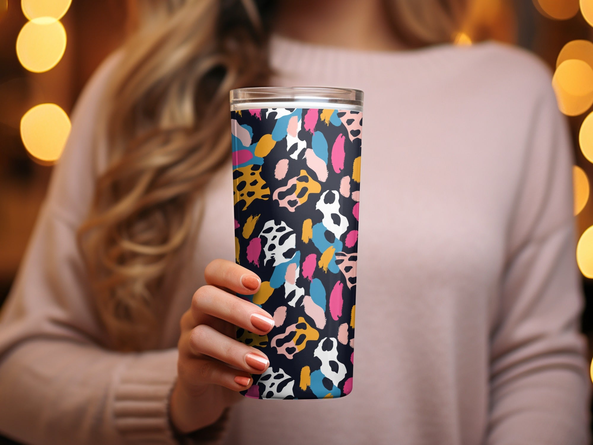 Colorful Abstract Animal Print Tumbler Cup