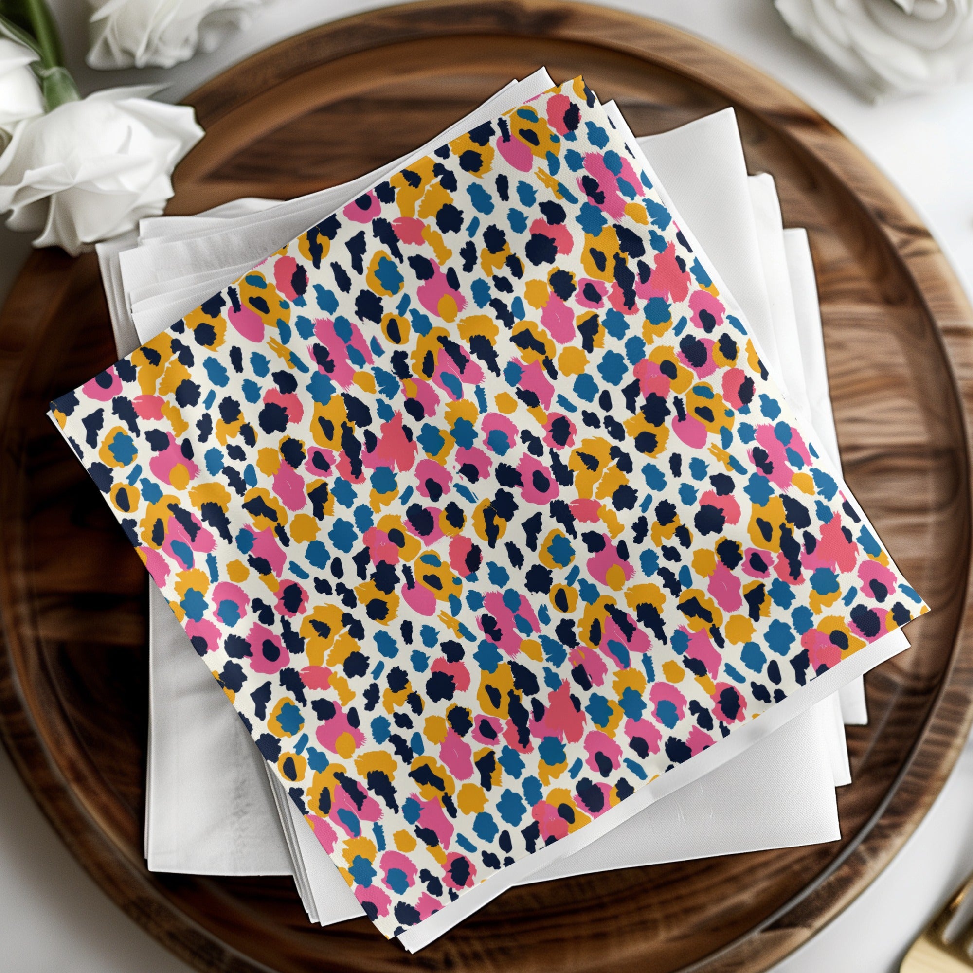 Colorful Leopard Print Pattern Napkin Product